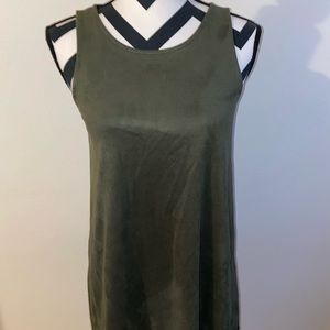 green suede dress